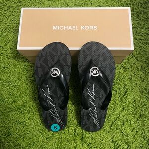 Michael Kors Signature Black Flip Flops